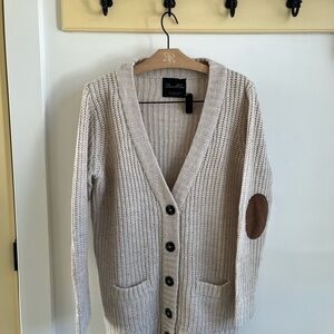 Zara Knit Cream Beige V‑Neck Cardigan